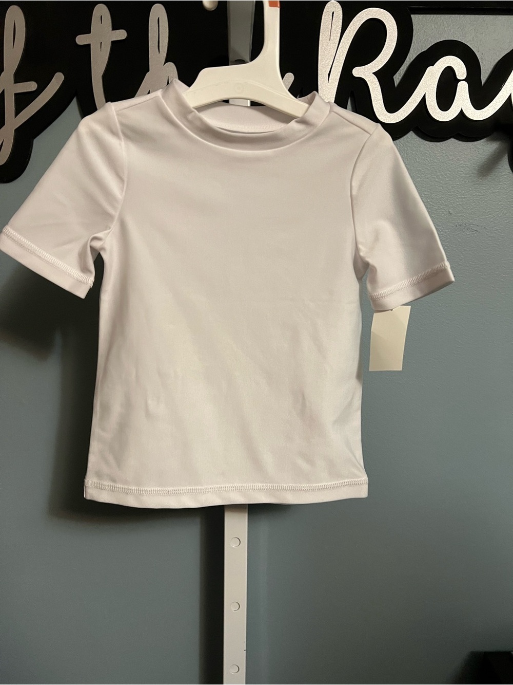 Cat & Jack White Short Sleeve Rash Guard Top NWT 18 months